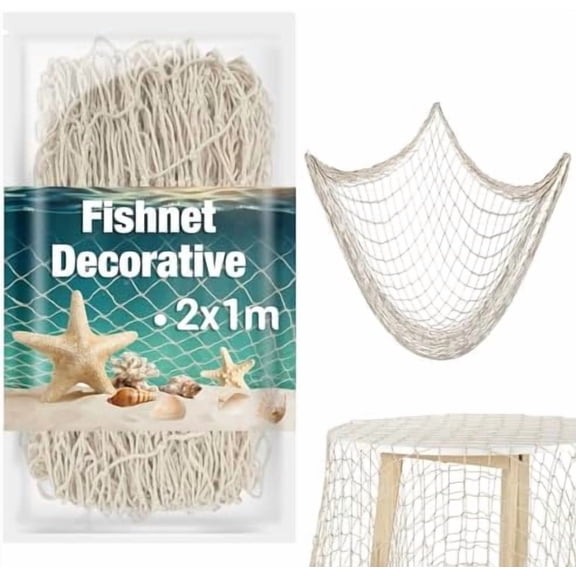 Hasako Fish Net Decorations for Party - 1PCS 40 * 80in Decorative Fishing Net