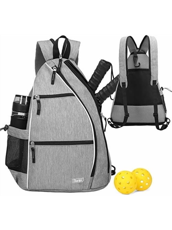 Pickleball Bag - Men's & Women's Pickleball Backpack, Adjustable Sling Bag w/Fence Hook/Large Capacity/Safety Pocket