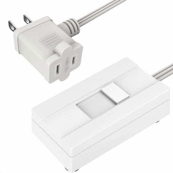 Hasako Table-Top Plug in Dimmer for Table or Floor Lamps, Slide Control, Works with 360 Watt Incandescent/Halogen and 150 Watt Dimmable CFL/LED, Off at Lowest dim, 6ft Cord, TGTTDL300-W, White