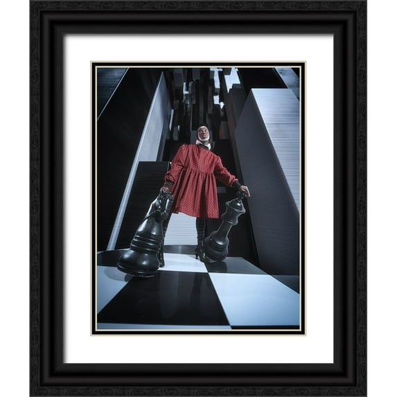 Hasanian, Yasin 12x14 Black Ornate Wood Framed with Double Matting Museum Art Print Titled - Scotch Game