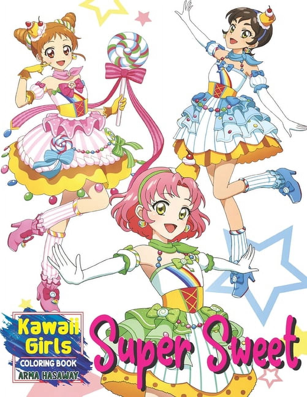 Aikatsu Coloring Book : Japanese Anime Arcade Collectible Card Game  Coloring Book Relaxing for Kids Adults Teens (Paperback)