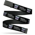 thumbnail image 1 of Adjustable Belt, Clamp Buckle, Cut-to-Fit, Transformers Decepticons Cybertronian Icon Black Grays Purple, 1 of 3
