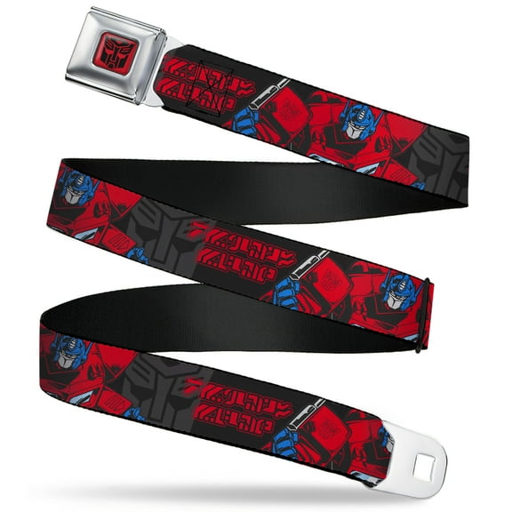 Hasbro Belt, Seatbelt Buckle Belt, Transformers Generations Optimus Prime and Autobot Icon Black, 30 to 44 Inches