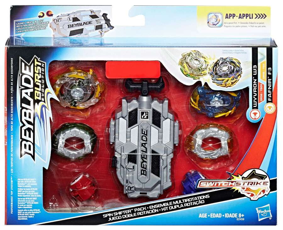 トライヴァースSet Hasbro Beyblade Evolution - Wyvron e Fafnir - Pacote Spin Shifter