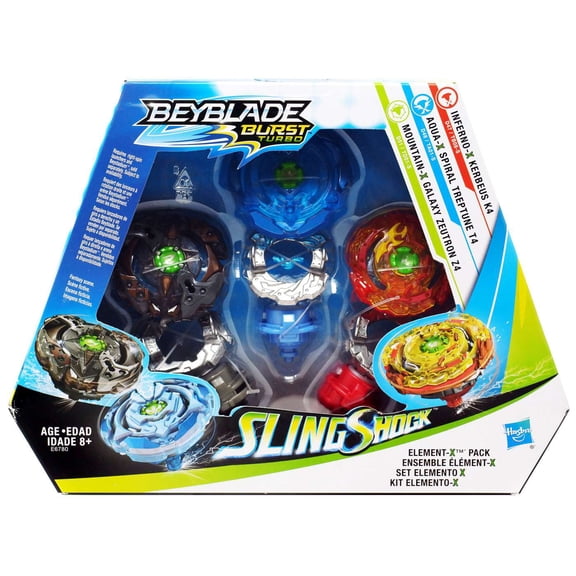 Hasbro Beyblade Slingshock Element-X Battling Tops, 3 Pack