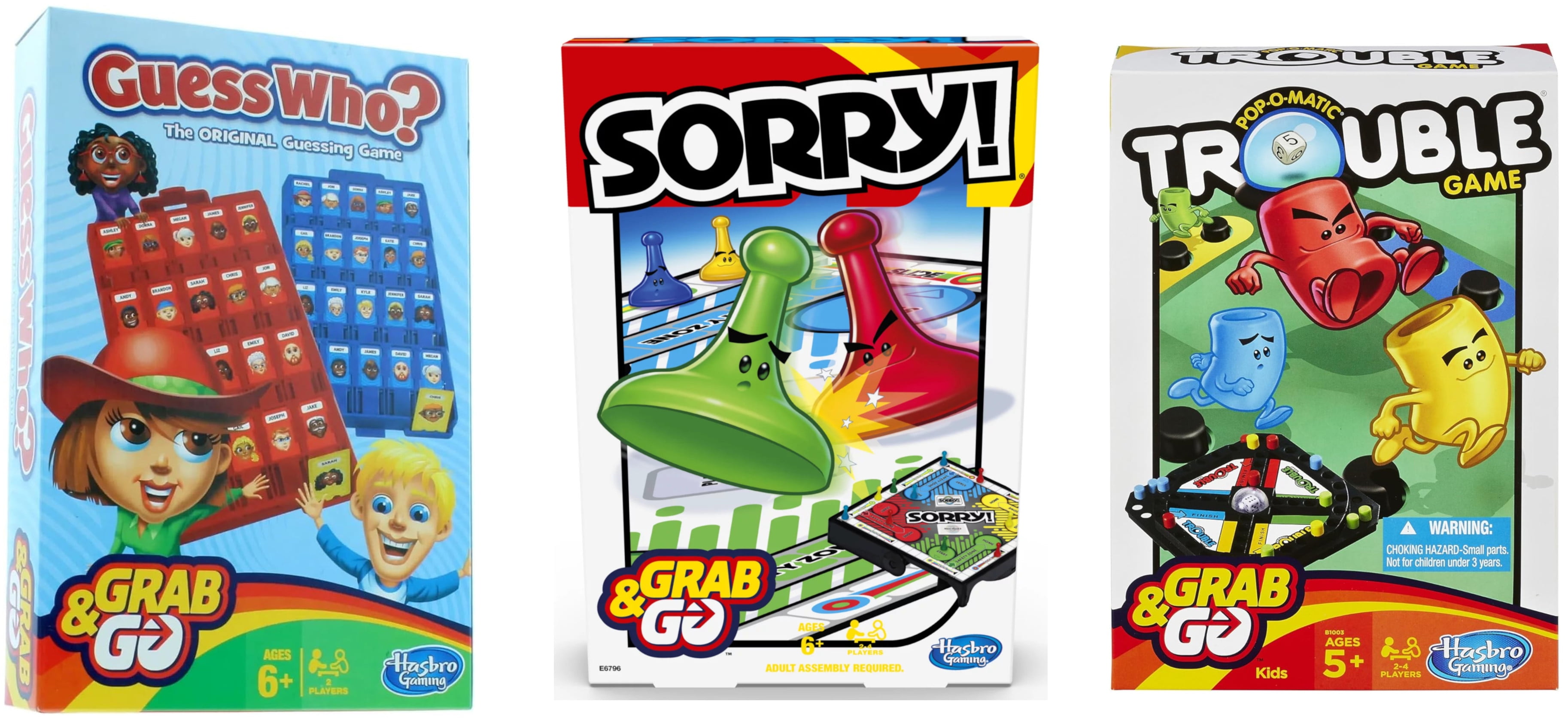Hasbro Classic Family Games - Sorry, Trouble, and Guess Who? 3-Pack