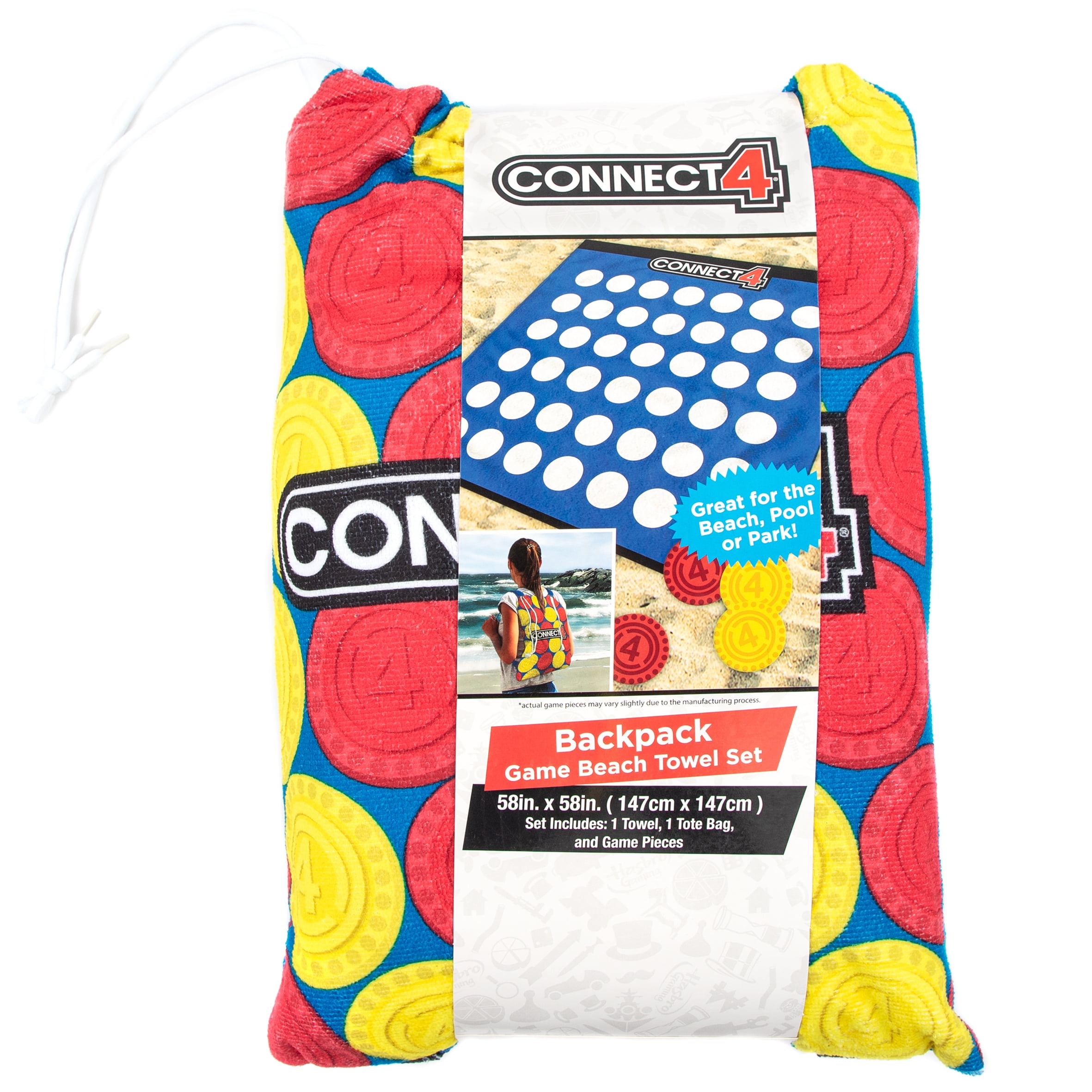 Hasbro Connect 4 Game Beach Towel Set