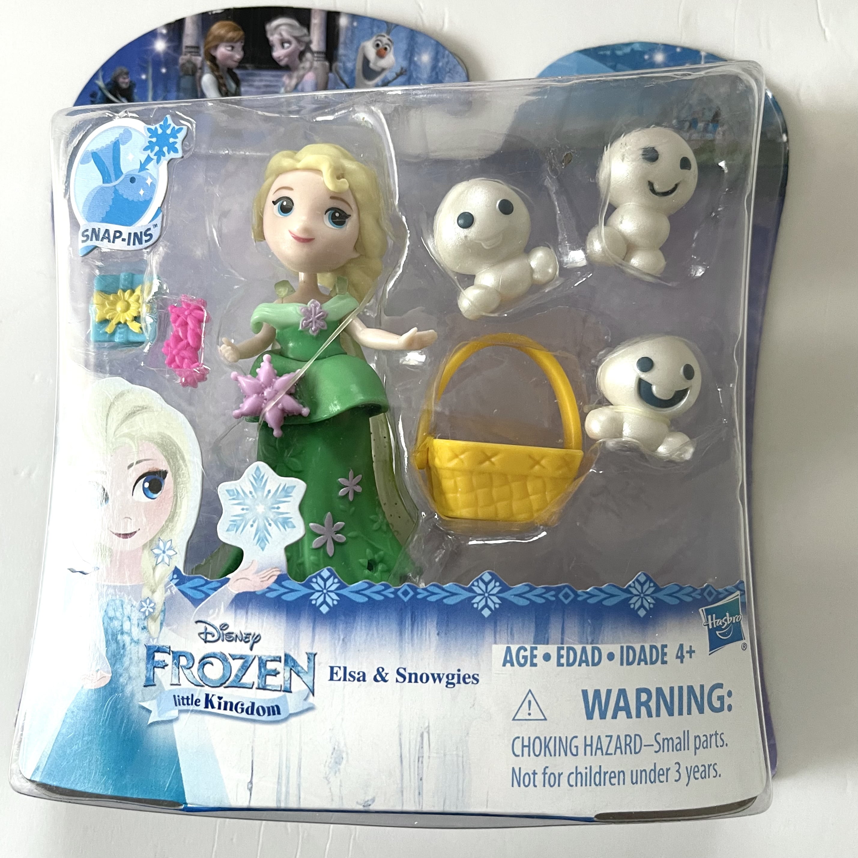 Hasbro Disney Frozen Little Kingdom Elsa & Snowgies Playset BPA-Free 3" Figure, Blue, 4 Pieces