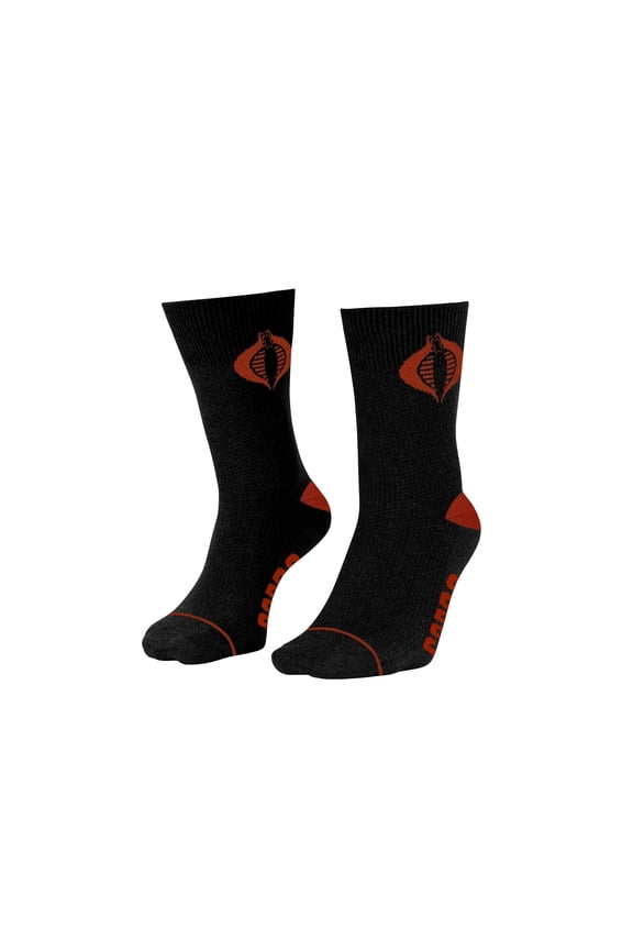 Hasbro G.I. Joe Cobra Symbol Black and Red Crew Socks