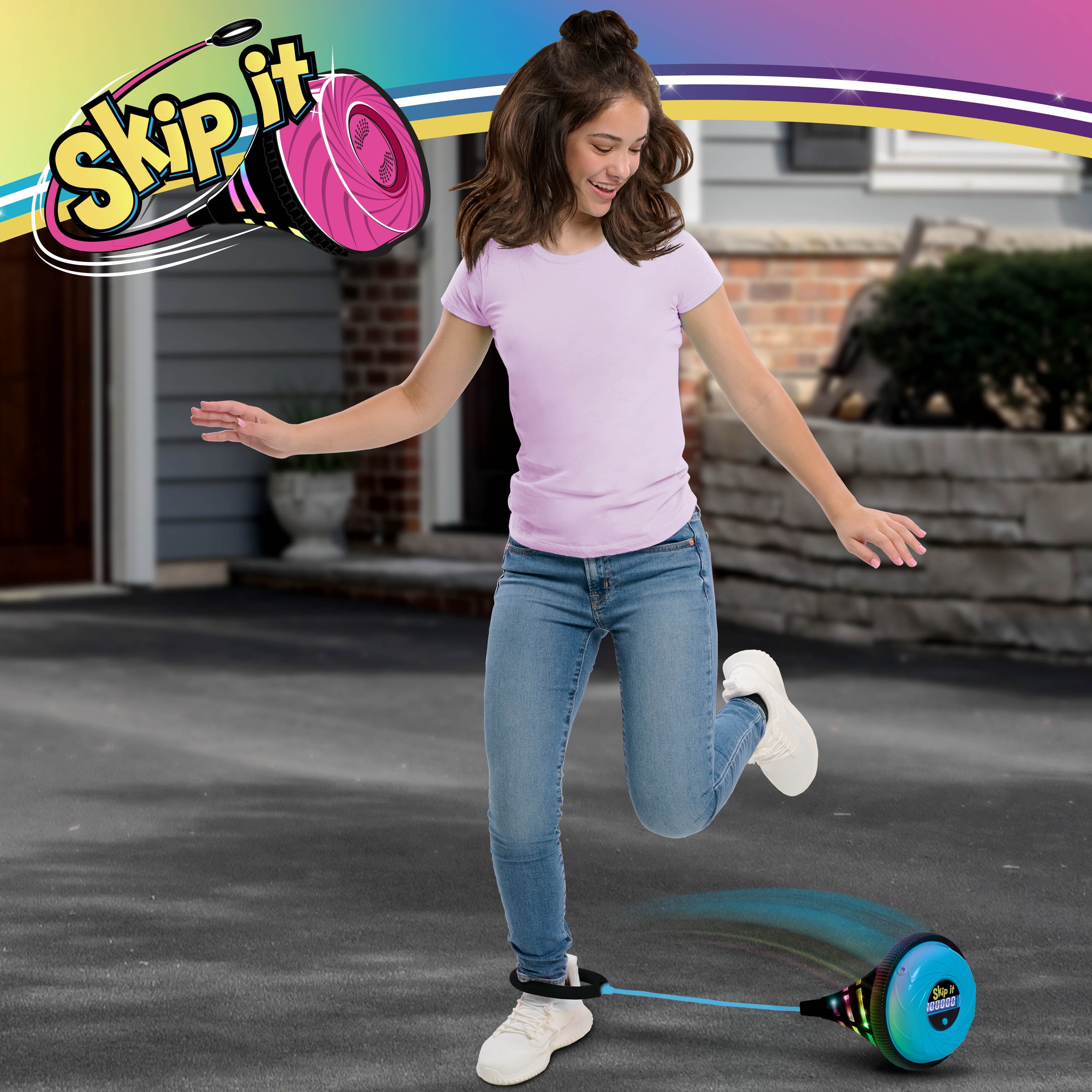 Skip It Retro Outdoor Toy, Light Up Ball and Digital Counter, Blue, Boys and Girls, Ages 5 and up