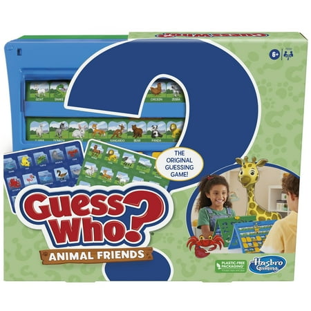Hasbro Gaming Guess Who? Animal Friends Game, Includes 2 Double-Sided Animal Sheets, 2-Player Board Games for Kids, Ages 6+ (Exclusive)