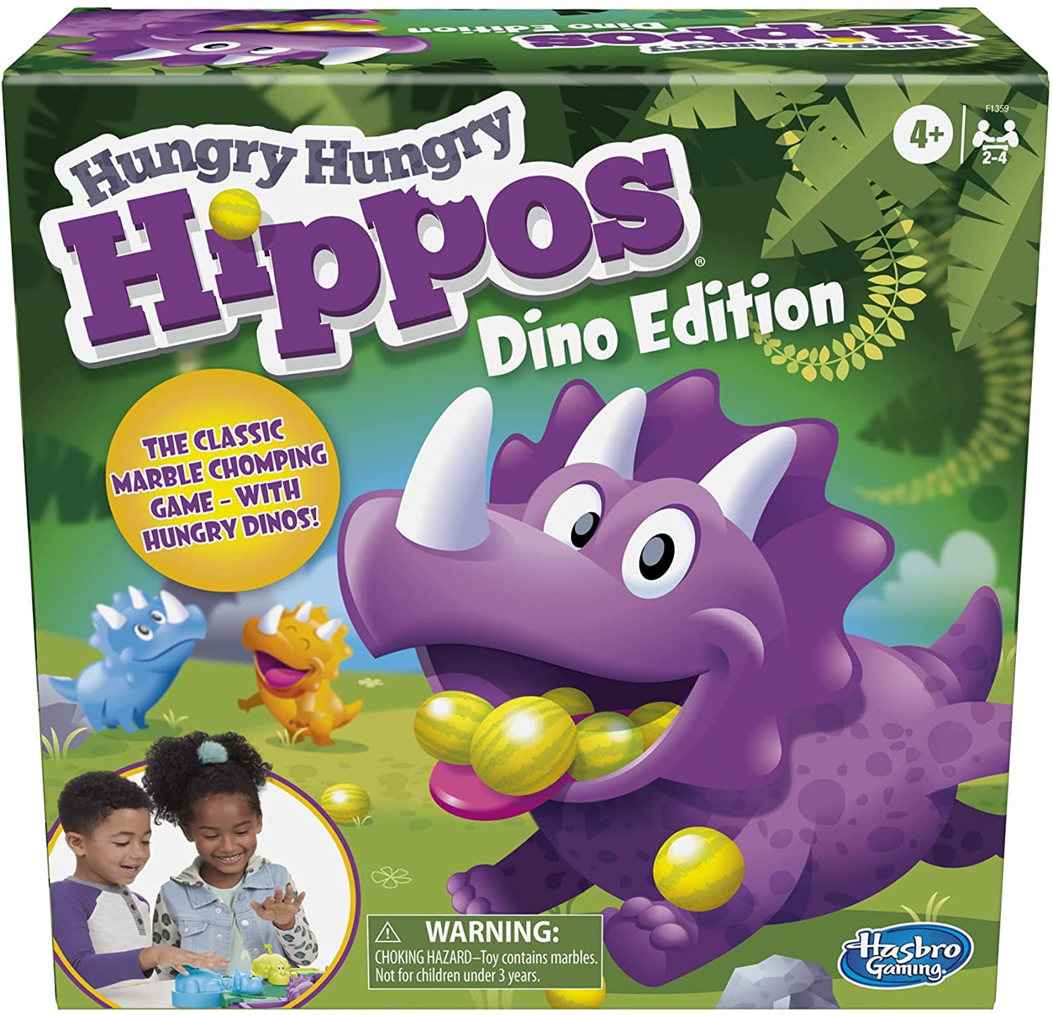Hasbro Gaming Hungry Hungry Hippos Dino Edition Board Game, Pre-School Game Ages Players