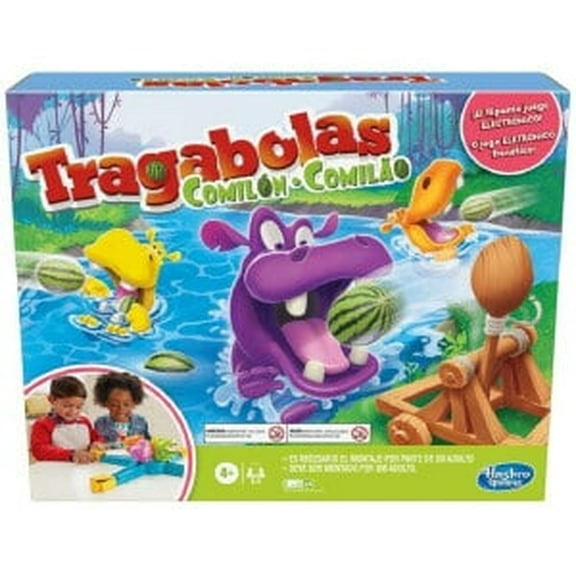 Hasbro Gaming Hungry Hungry Hippos Launchers Electronic Pre-School Game Spanish Version