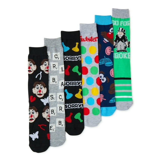 Hasbro Gaming Men’s Socks, 6-Pack - Walmart.com