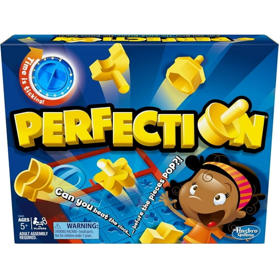 Hasbro Gaming Perfection Game for Preschoolers and Kids Ages 5 and Up, Popping Shapes and Pieces, Preschool Board Games for 1 or More Players Original version