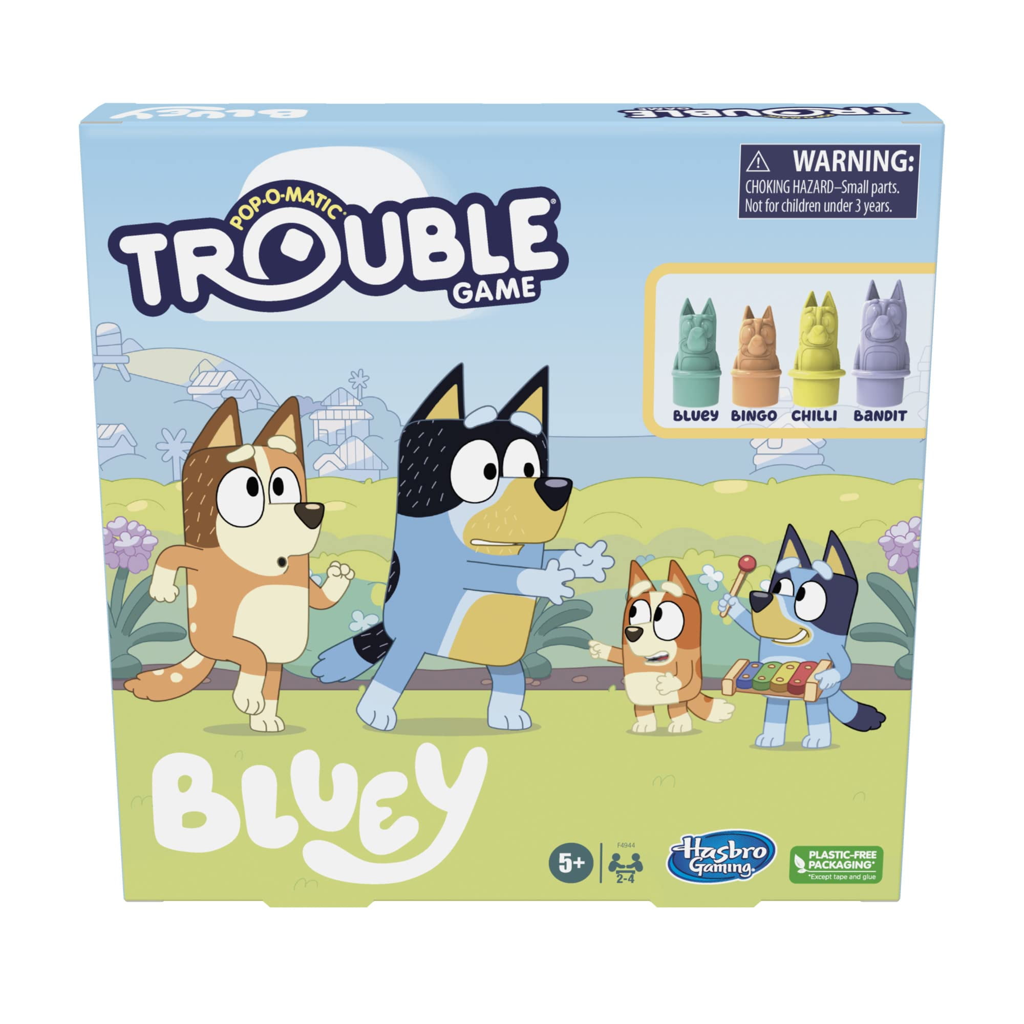 Bluey Edition Trouble Board Game for Kids, Multicolor, 2-4 Players