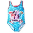 thumbnail image 1 of Hasbro Girls' Big Little Pony Character Swimsuit, Sky Blue, 4, 1 of 2