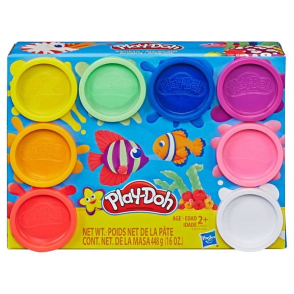 Hasbro HSBE5062 Play-Doh Rainbow Non-Toxic Modeling Compound Toys, Multi Color - Pack of 8