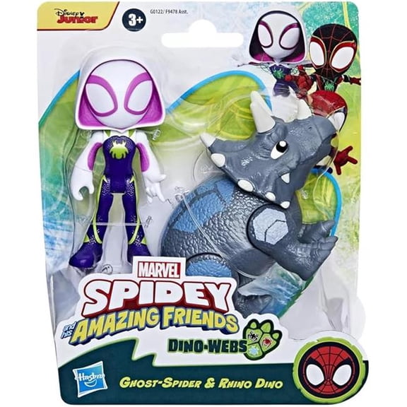Hasbro HSBF9482 Spidey & His Amazing Friends Dino & Figure Theme Assortment Figures - 4 Count