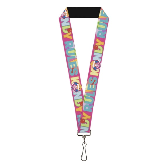 Hasbro Lanyard, Candy Land Kandy Rules King Kandy Face Red Multi Color, Elastic