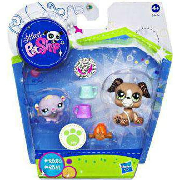 Hasbro Littlest Pet Shop Pretty Pairs Baby Hamster & Boxer Puppy Figures