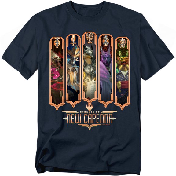 Hasbro - Magic The Gathering - The Five Houses - Adult Unisex T-Shirt - Blue