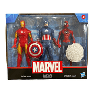 Hasbro Marvel 3-Pack Iron Man, Spider-Man, Captain America Action Figures, with Shield 6