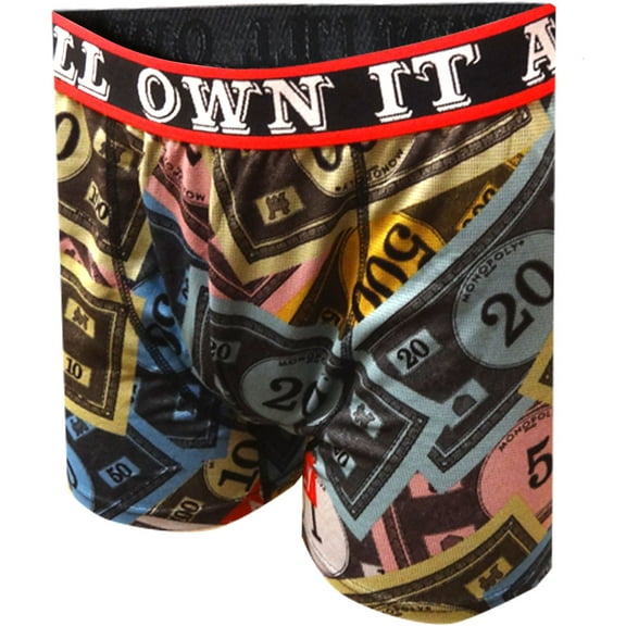Mad Engine Mens Monopoly Own It All Performance Boxer Briefs (Small)