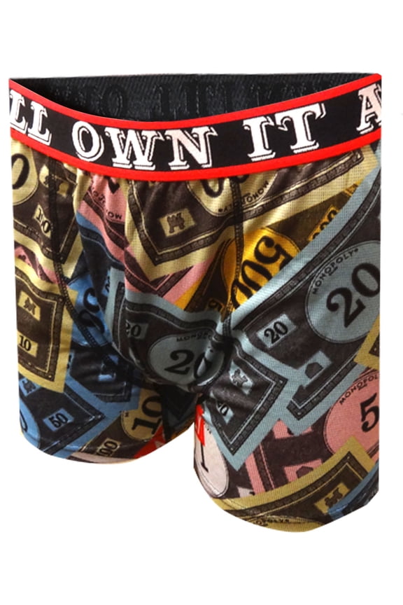 Hasbro Mens Own It All Monopoly Money Board Game Underwear Boxer Briefs XL