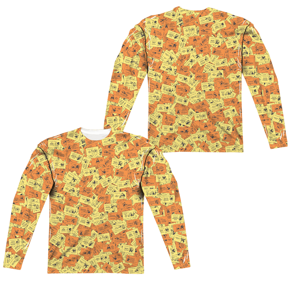 Hasbro Monopoly Chance Chest Cards (Front/Back Print) - Men's All-Over Print Long Sleeve ...
