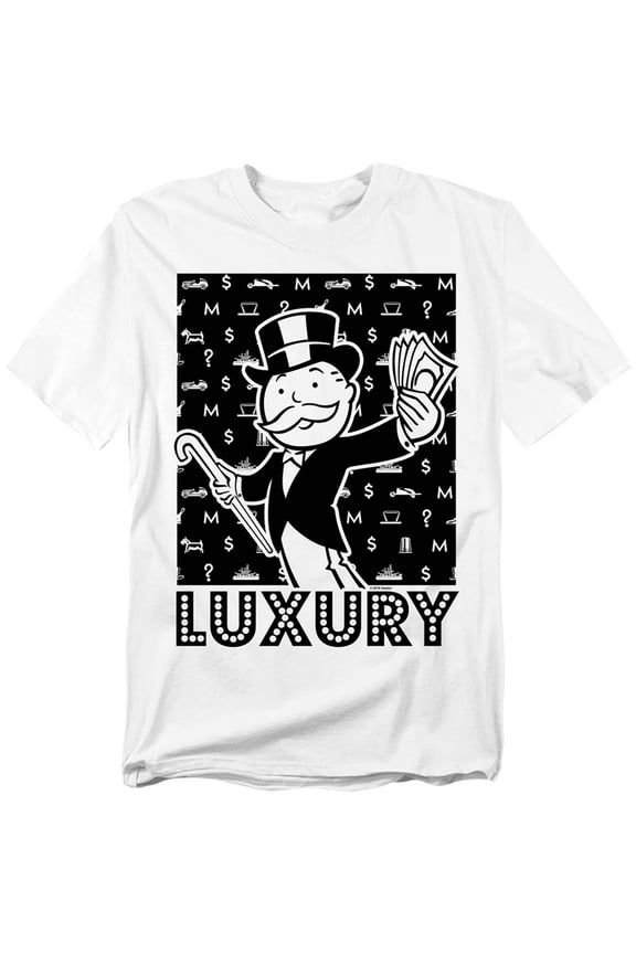 Hasbro - Monopoly - Luxury - Adult Unisex Short Sleeve T-Shirt - White