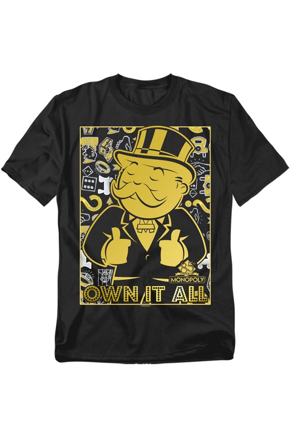 Hasbro - Monopoly - Own #2 - Adult Unisex Short Sleeve T-Shirt - Black