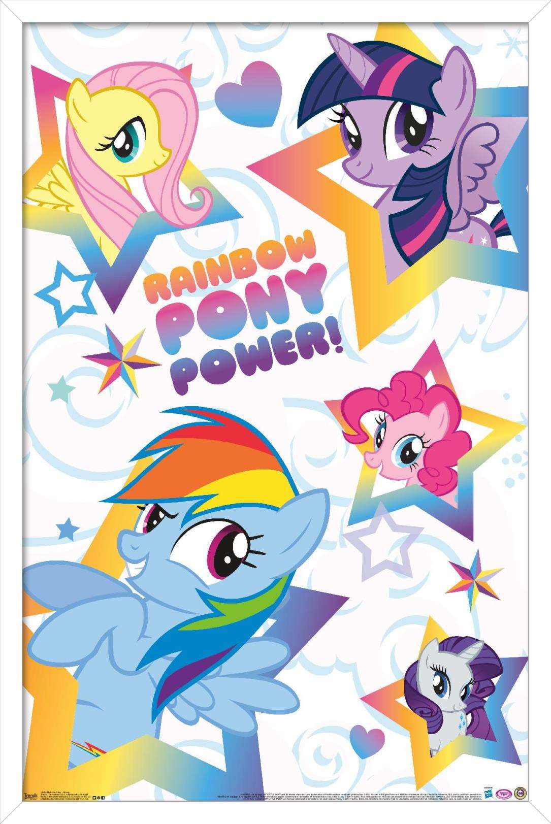 Hasbro My Little Pony - Group Wall Poster, 14.725" x 22.375", Framed