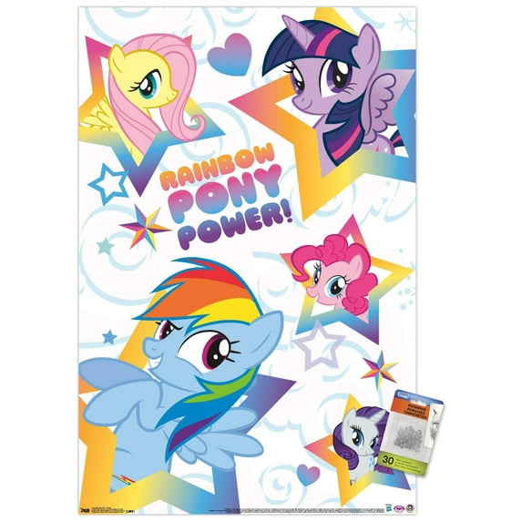 Hasbro My Little Pony - Group Wall Poster with Push Pins, 22.375" x 34"