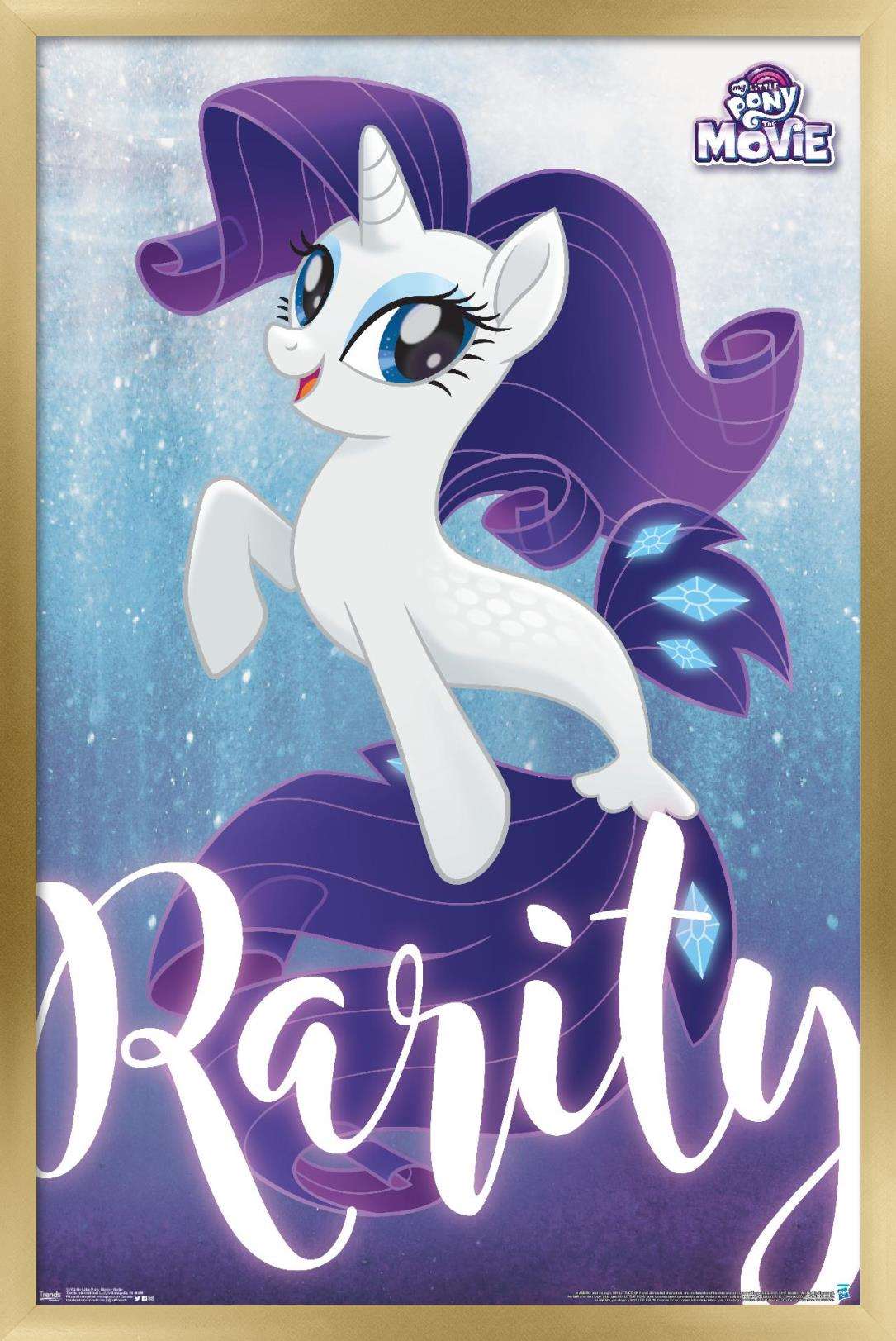 Hasbro My Little Pony Movie - Rarity Wall Poster, 14.725" x 22.375", Framed