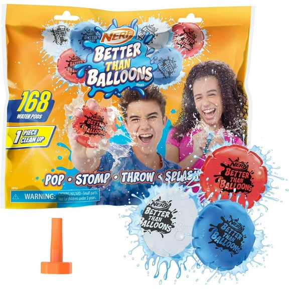 Hasbro Nerf Better Than Balloons (168 Water Pods, Clean Up)