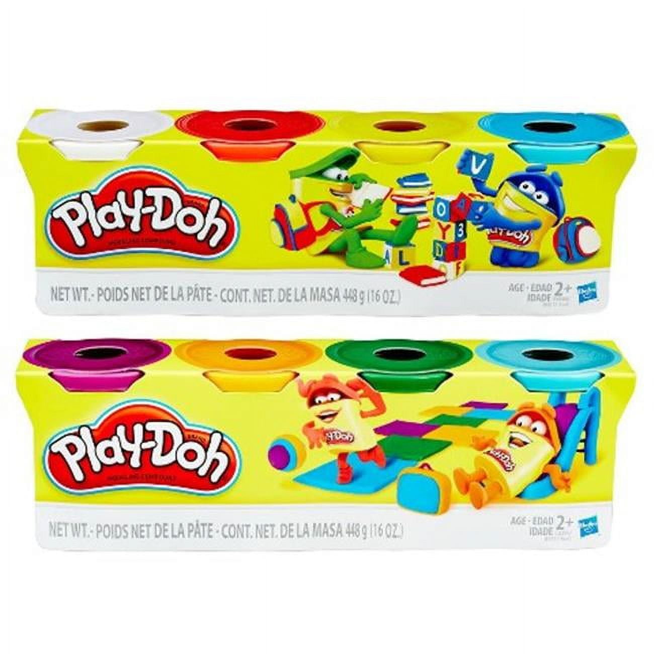 Play-Doh Confetti Compound - Bundle of 4-Colors - Yellow, Pink, Light Blue  and White - One 4oz Can of Each Color