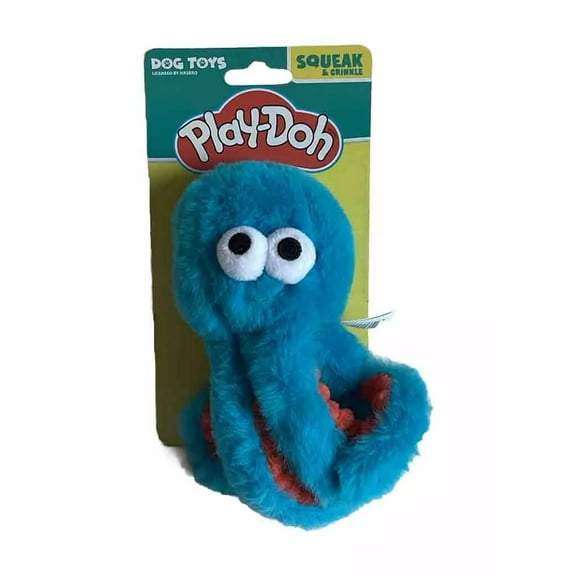 Hasbro Play-Doh Plush Octopus Dog Toy Squeaky & Crinkle