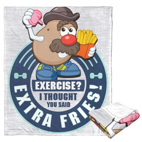 Hasbro Potato Head Exercise Extra Fries Kids Silk Touch Throw Blanket