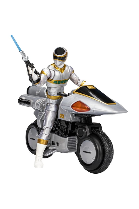 Power Rangers 4 Years & Up Deluxe Silver Ranger Action Figure, Stainless Steel White, 6", 1lb