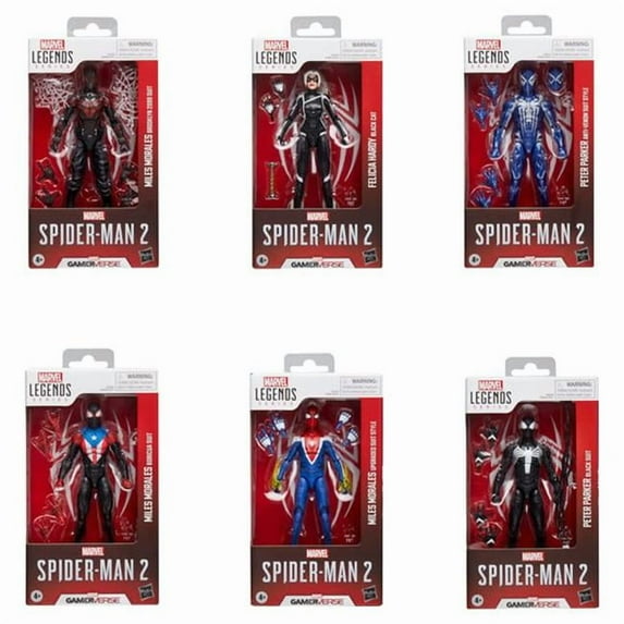 Hasbro HSBG0826 Spider-Man Legends Gamerverse Assortment Action Figure Set - 6 Piece