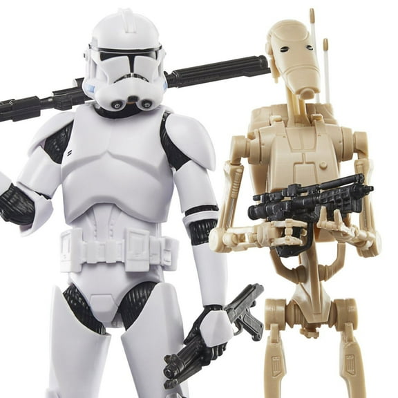 Hasbro Star Wars Black Series Phase II Clone Trooper & Battle Droid Action Figure, 2 Pieces