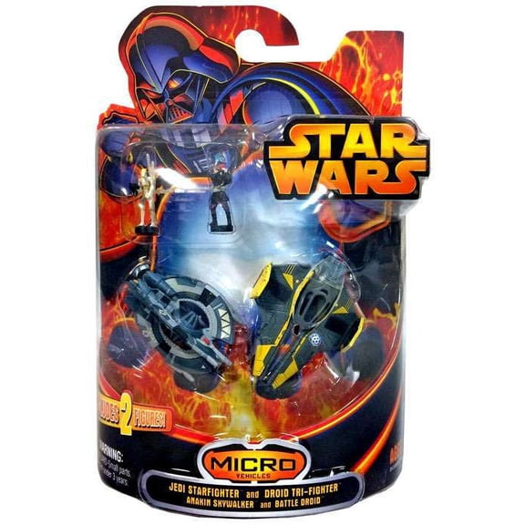 Hasbro Star Wars Micro Vehicles Jedi Star Fighter and Droid Tri Fighter Mini Vehicle 2 Pack