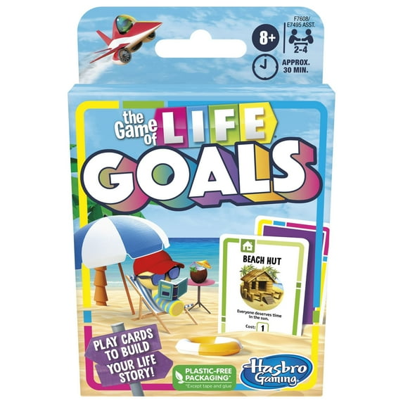 Hasbro The Game of Life Goals Travel Card Game for Ages 8 and Up, Quick-Playing Family Fun