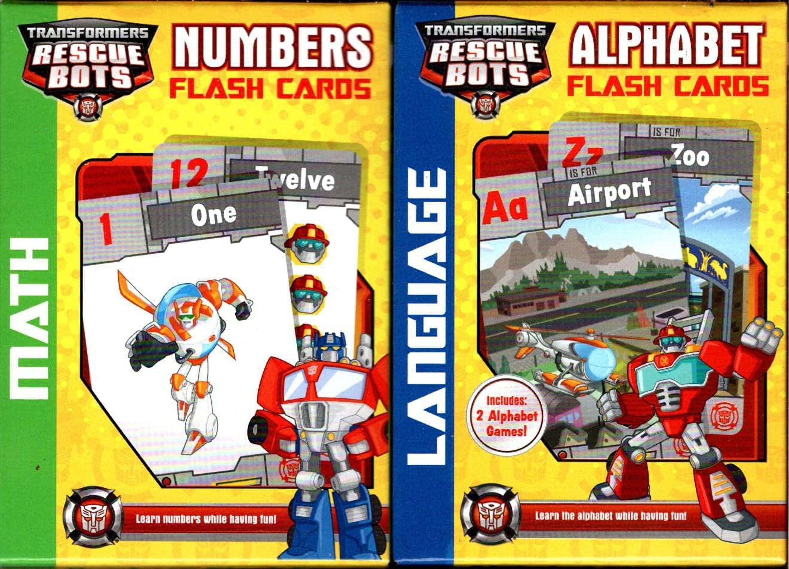 Hasbro Transformer Rescue Bots Flash Cards - Numbers, Alphabet - PreK-K ...