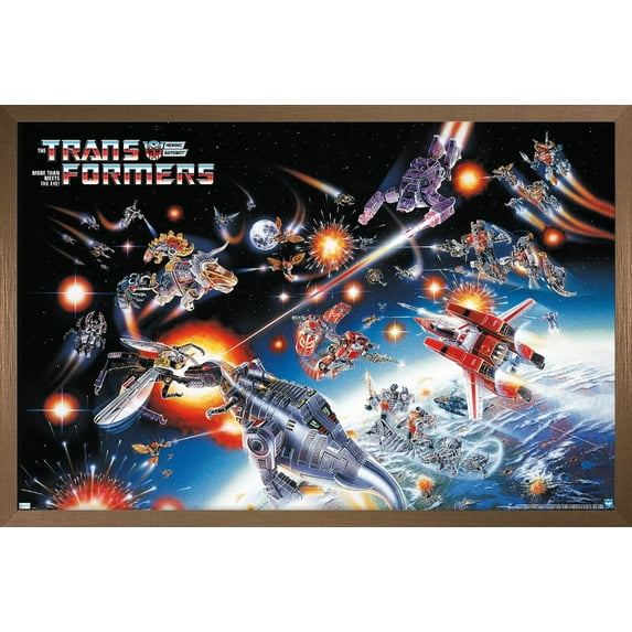 Hasbro Transformers - 1985 Key Art Wall Poster, 14.725" x 22.375" Framed