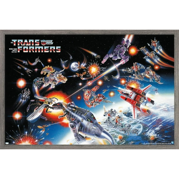 Hasbro Transformers - 1985 Key Art Wall Poster, 22.375" x 34" Framed