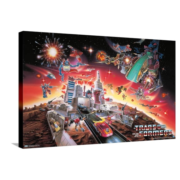Hasbro Transformers - 1986 Key Art A Canvas Wall Poster, 22.375" x 34"
