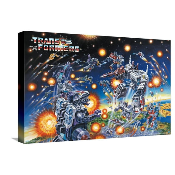 Hasbro Transformers - 1986 Key Art B Canvas Wall Poster, 14.725" x 22.375"
