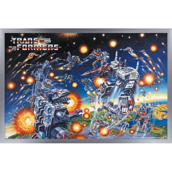 Hasbro Transformers - 1986 Key Art B Wall Poster, 14.725" x 22.375" Framed